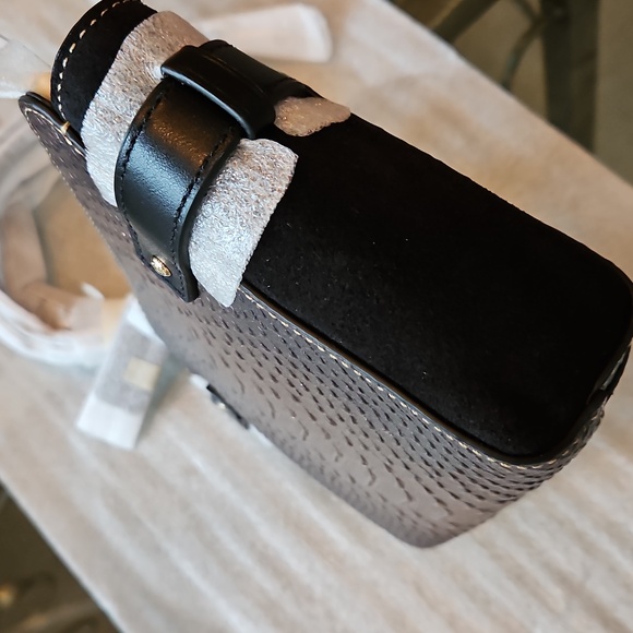 Coach Blake Crossbody Bag Metallic Snake Embossed Bronze Leather Gold Hdwr NWT - Picture 8 of 16